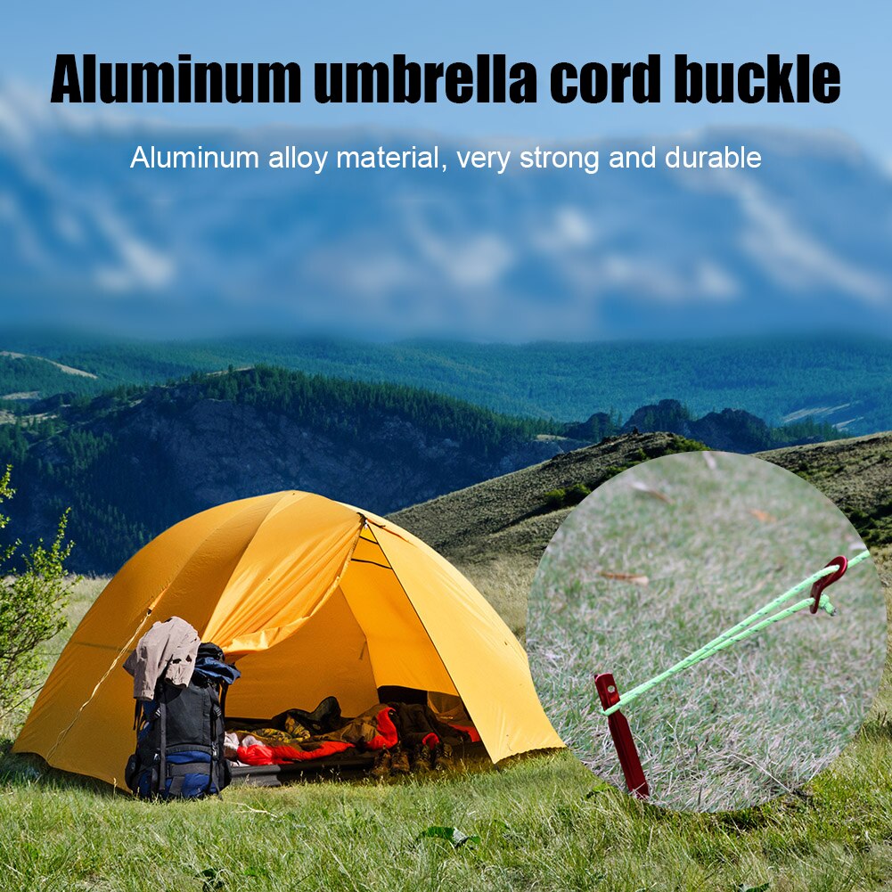 Cheap Goat Tents 6pcs Outdoor Tent Wind Rope Buckle Aluminum Alloy 2 Hole Guyline Adjuster Cord Hook Rope Buckle Camping Equipment   